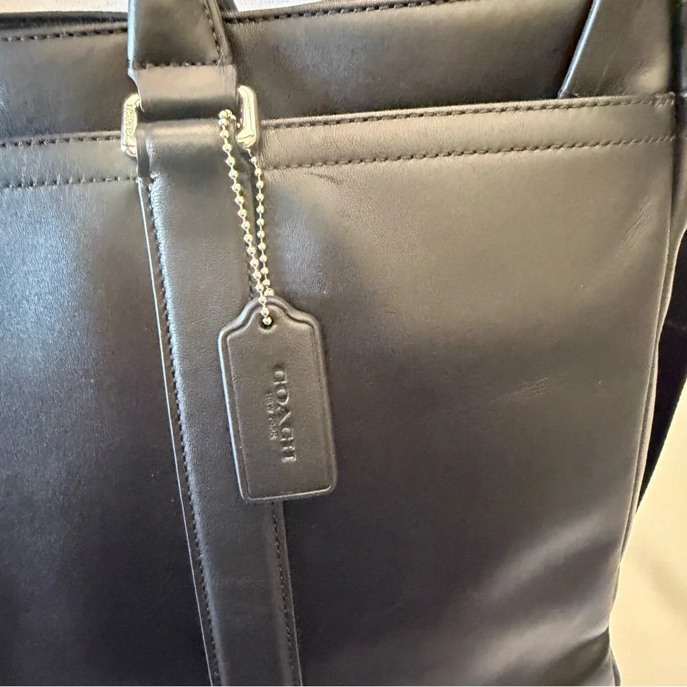 Black Coach Metropolitan Leather Tote f71718 Unisex
